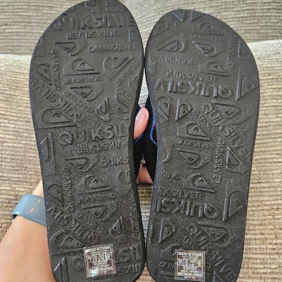 Quiksilver Molokai Layback Flip Flops – Men’s Size 7 – Black & Blue NWOT - Picture 6 of 8